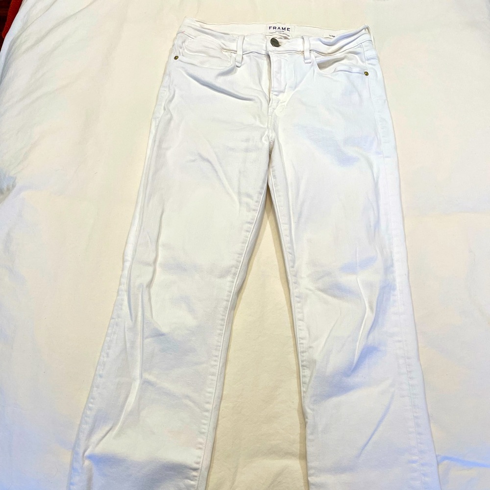 Frame Denim White Ankle & Cropped Jeans